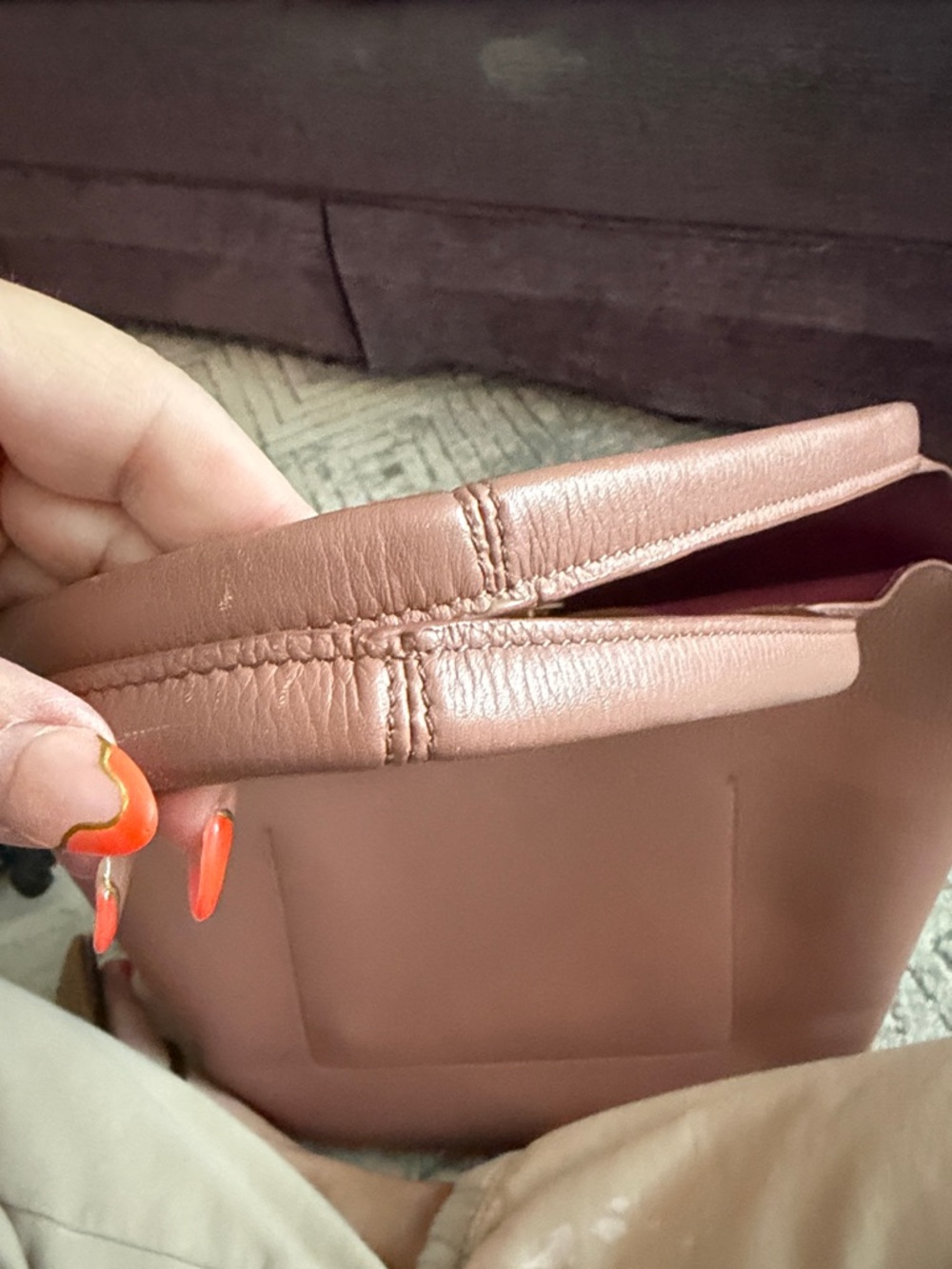Kate Spade Rose Taupe Pebbled Leather Tote with Bow Accent - Picture 11 of 16